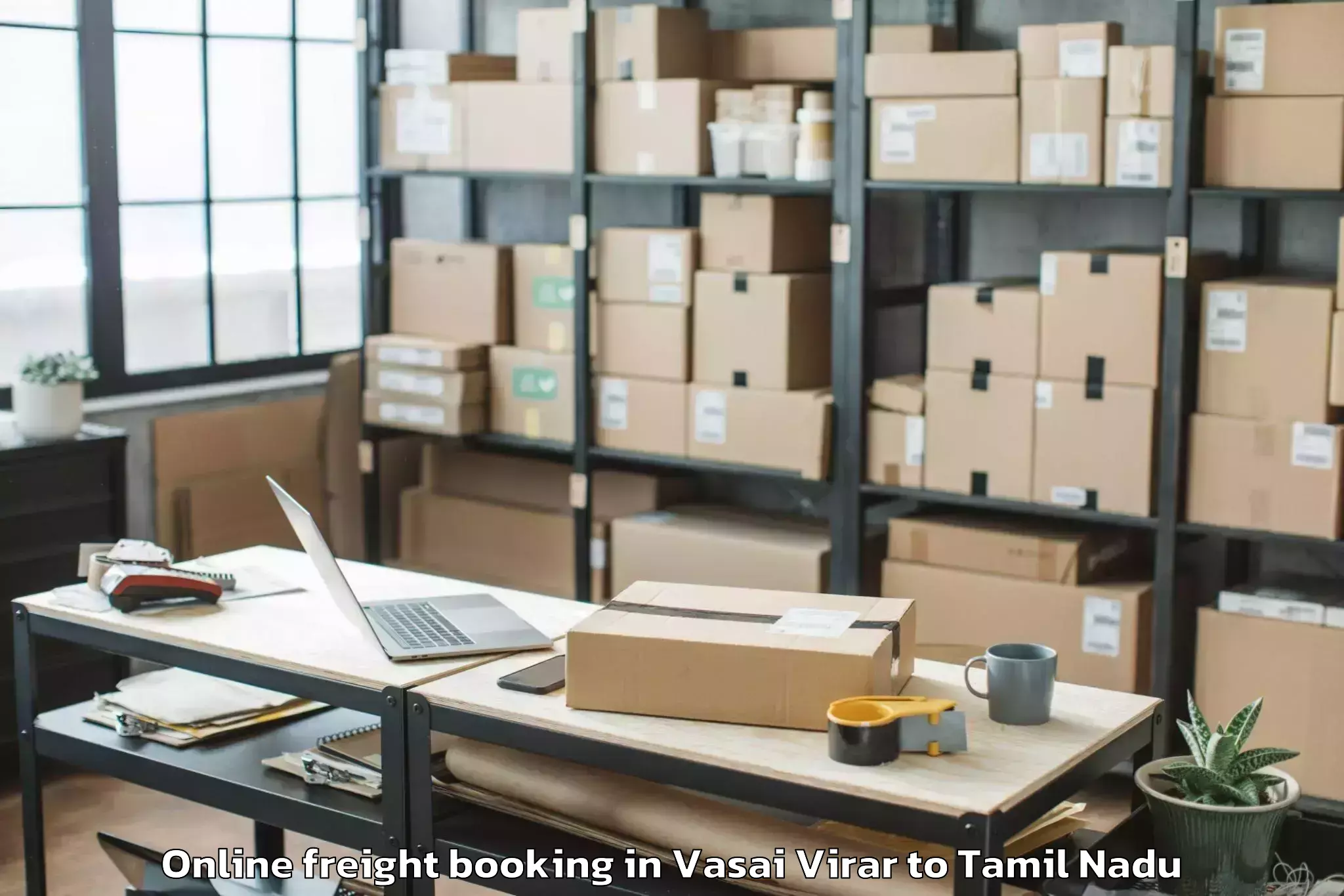 Hassle-Free Vasai Virar to Vedasandur Online Freight Booking